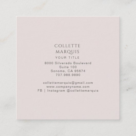 Monogram Visitekaartje met botanische patronen (Achterkant)