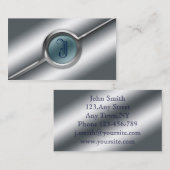 Monogram Visitekaartje van metaal en glas Sjabloon (Voorkant / Achterkant)