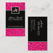 Monogram Visitekaartje voor afdrukken op luipaard (Voorkant / Achterkant)