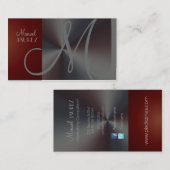 Monogram Visitekaartje voor geborsteld staal (Voorkant / Achterkant)