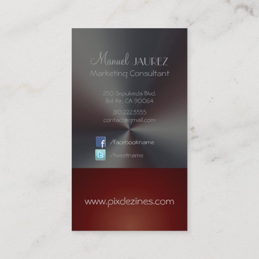 Monogram Visitekaartje voor geborsteld staal (Achterkant)