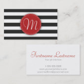 Monogram Visitekaartje zwarte en witte strepen (Voorkant / Achterkant)