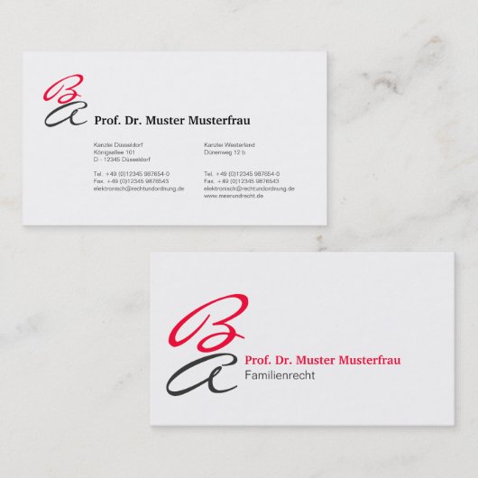 Monogram visitekaartjes (Voorkant / Achterkant)