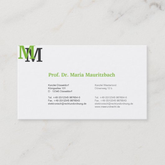 Monogram visitekaartjes (Voorkant)