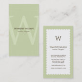 monogram Visitekaartjes - Groene thee (Voorkant / Achterkant)