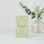 monogram Visitekaartjes - Groene thee (Staand voorkant)