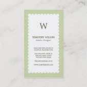 monogram Visitekaartjes - Groene thee (Achterkant)