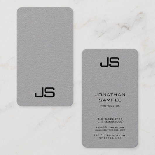 Monogram Visitekaartjes Moderne verticale Sjabloon (Voorkant / Achterkant)