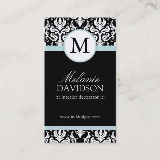 Monogram Visitekaartjes voor interieurontwerp (Voorkant)