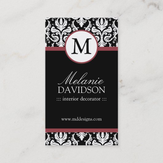 Monogram Visitekaartjes voor interieurontwerp (Voorkant)
