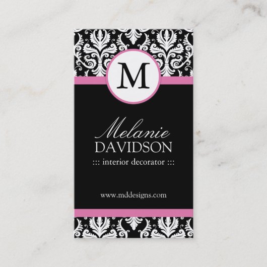 Monogram Visitekaartjes voor interieurontwerp (Voorkant)
