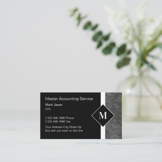 Monogram Visitekaartjes voor professionele account (Staand voorkant)