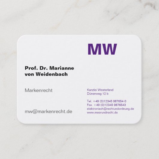 Monogram Visitenkarten Visitekaartje (Voorkant)