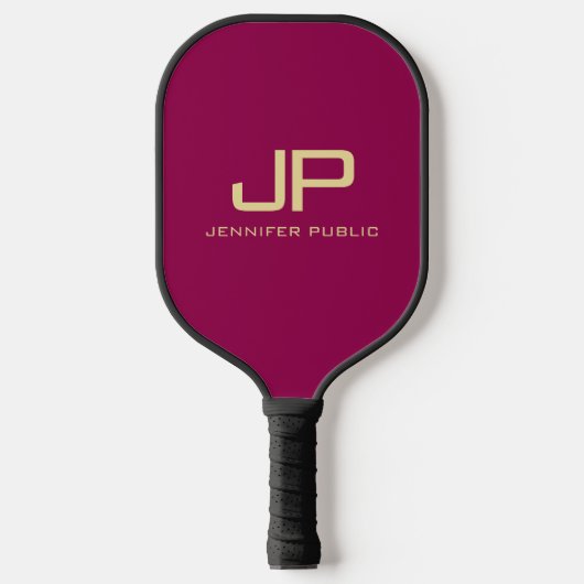 Monogram Viva Magenta Gold Sjabloon Elegant Pickleball Paddle (Voorkant)