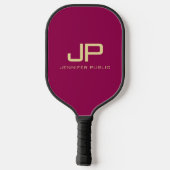 Monogram Viva Magenta Gold Sjabloon Elegant Pickleball Paddle (Achterkant)