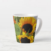 Monogram Vivid Sunflower Foto print 12oz Latte Mok (Rechterhoek)