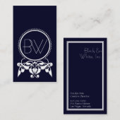 Monogram Vlaamse [blauwe] Visitekaartjes (Voorkant / Achterkant)