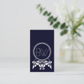 Monogram Vlaamse [blauwe] Visitekaartjes (Staand voorkant)