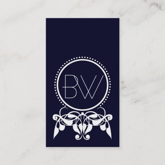 Monogram Vlaamse [blauwe] Visitekaartjes (Voorkant)