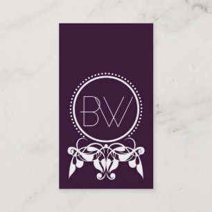 Monogram Vlaamse [paarse] Visitekaartjes