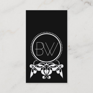 Monogram Vlaamse [zwarte] Visitekaartjes