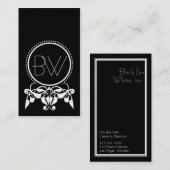 Monogram Vlaamse [zwarte] Visitekaartjes (Voorkant / Achterkant)