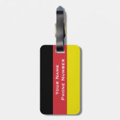 Monogram ~ Vlag van Duitsland Bagagelabel (Achterkant verticaal)