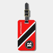 Monogram vlag van Trinidad en Tobago Bagagelabel (Voorkant verticaal)