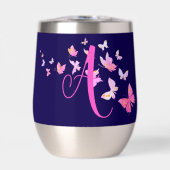 Monogram Vlinder Blauw Roze (Voorkant)