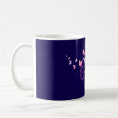 Monogram Vlinder Blauw Roze Koffiemok (Links)