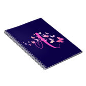 Monogram Vlinder Blauw Roze Notitieboek (Rechterzijde)