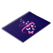 Monogram Vlinder Blauw Roze Notitieboek (Linkerzijde)