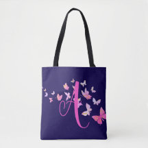 Monogram Vlinder Blauw Roze