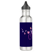 Monogram Vlinder Blauw Roze Waterfles (Links)