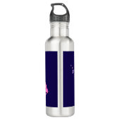 Monogram Vlinder Blauw Roze Waterfles (Achterkant)