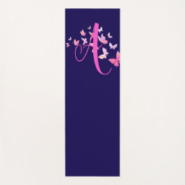 Monogram Vlinder Blauw Roze Yogamat