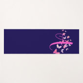 Monogram Vlinder Blauw Roze Yogamat (Voorkant (horizontaal))