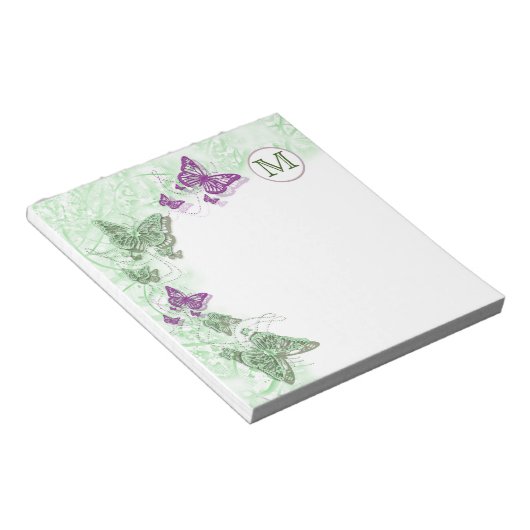 monogram vlinder florzirl notitieblok (Schuin)