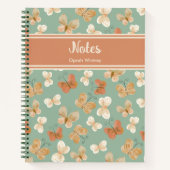  Monogram Vlinder Gepersonaliseerde Groene Naam Notitieboek (Voorkant)