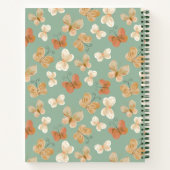 Monogram Vlinder Gepersonaliseerde Groene Naam Notitieboek (Achterkant)