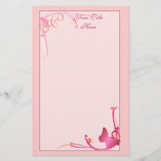 Monogram vlinderbriefpapier briefpapier (Voorkant)