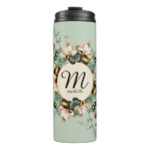 Monogram Vlinders Sage Groen Aangepast Thermosbeker (Voorkant)