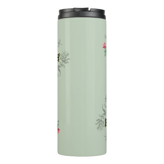  Monogram Vlinders Sage Groen Aangepast Thermosbeker (Achterkant)