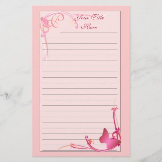 Monogram vlinderstationery briefpapier (Voorkant)