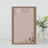 Monogram vlinderstationery briefpapier (Staand voorkant)