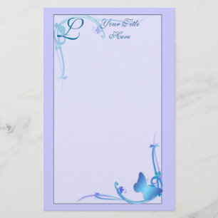 Monogram vlinderstationery briefpapier