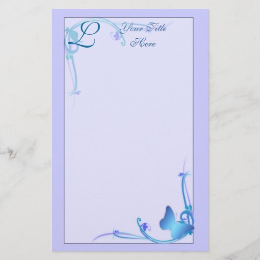 Monogram vlinderstationery briefpapier (Voorkant)