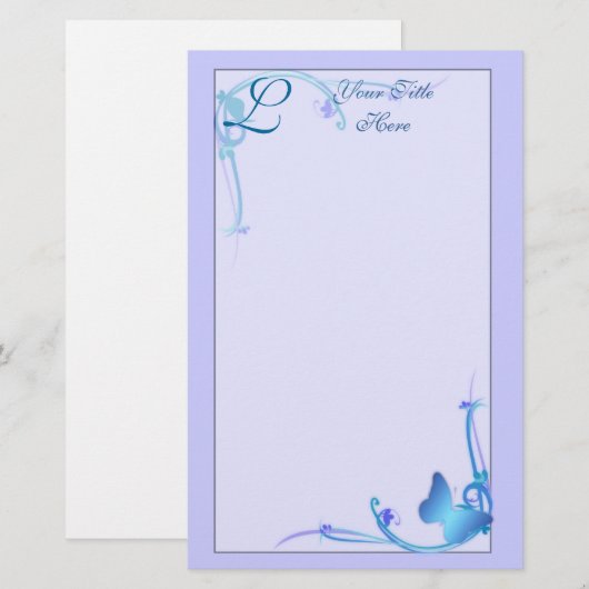 Monogram vlinderstationery briefpapier (Voorkant / Achterkant)