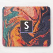 Monogram vloeibaar legant marmer muismat (Voorkant)