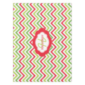 Monogram Voeg de naam Chevron kersttablet toe Tafelkleed (Voorkant)